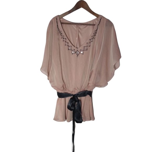 John Roberts Tops - John Roberts Pink Mauve Embellished Top 18W